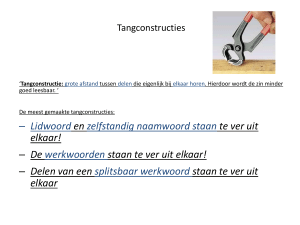 Tangconstructies - Nederlands in de onderbouw