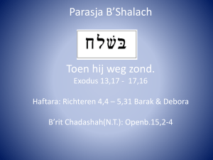 Parasja B*Shalach HLwB Toen hij weg zond. Exodus 13,17