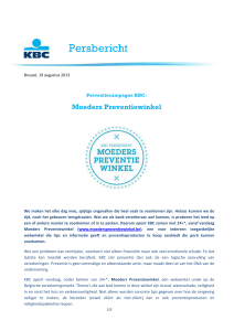 KBC opent Moeders Preventiewinkel (19.8.2013)