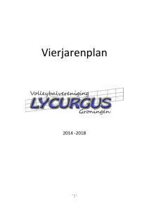 Vierjarenplan - Volleybalvereniging Lycurgus Groningen