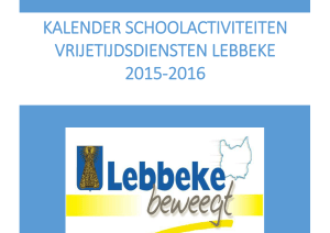 kalender schoolactiviteiten vrijetijdsdiensten