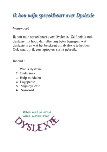 Spreekbeurt Dyslexie Tim - Logopediepraktijk Vrijenburg