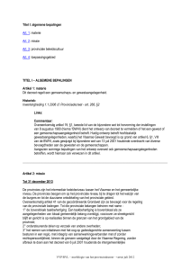 Titel I: algemene bepalingen - Vereniging Vlaamse Provincies