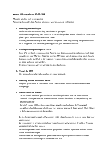 M.R. Verslag 13-05-2014 - ods de Vuurvogel Spijkenisse