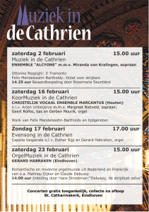 zaterdag 2 februari 15.00 uur Muziek in de Cathrien zaterdag 16