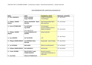 Lijst seniors-juniors TSW - 01 10 2012