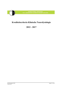 Kwaliteitscriteria Klinische Neurofysiologie 2012 - 2017