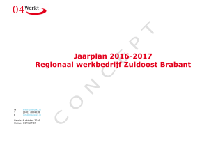 Jaarplan 2016-2017 Regionaal werkbedrijf