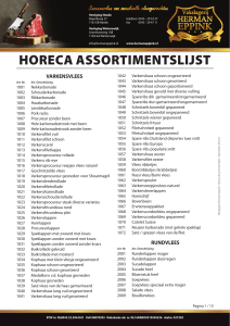 horeca assortimentslijst