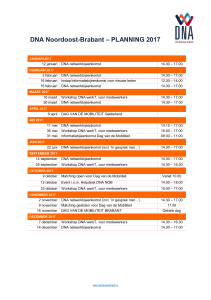 DNA Noordoost-Brabant – PLANNING 2017