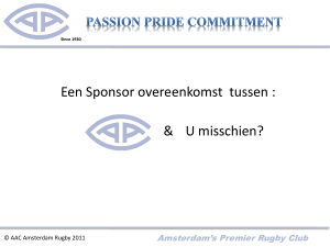 Amsterdam`s Premier Rugby Club Waarom sponsor