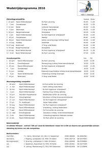 HSV wedstrijdprogramma 2016