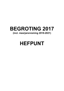 BEGROTING 2017 HEFPUNT