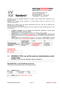 aanvraag distributiesteun application for distribution grant Vlaams