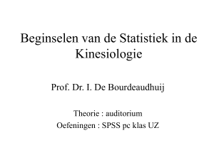 Beginselen van de Statistiek in de Kinesiologie