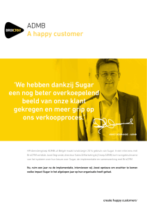 ADMB A happy customer `We hebben dankzij Sugar een