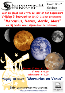 “Mercurius, Venus, Aarde, Mars” Vrijdag 10 maart: “Mercurius en