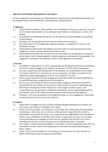 1 Algemene voorwaarden Uitjesaanbod.nl voor Kopers. Dit zijn de
