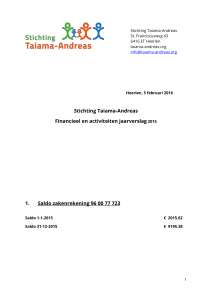 Jaarverslag 2015 - Stichting Taiama