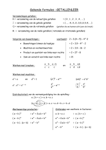 Belangrijke formules GETALLENLEER