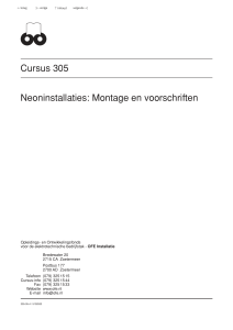 Cursus 305 Neoninstallaties: Montage en voorschriften