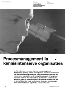 Procesmanagement in kennisintensieve organisaties