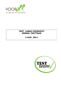 Verslag TestTeam Lange Voorhout, november 2011