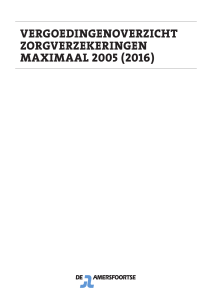 vergoedingenoverzicht zorgverzekeringen maximaal 2005 (2016)