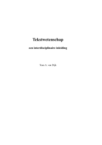 Tekstwetenschap - Página web de Teun A. van Dijk