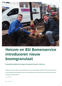 Heicom en BSI Bomenservice introduceren nieuw boomgranulaat