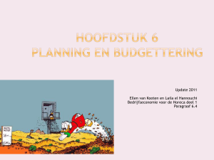Hoofdstuk 6 Planning en Budgettering