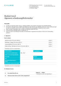 SIP Student Travel - Algemeen Schadeaangifteformulier