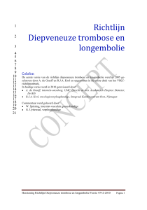 Richtlijn Diepveneuze trombose en longembolie