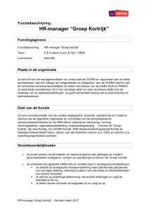 Functiebeschrijving HR-manager Groep Kortrijk_Februari 2017