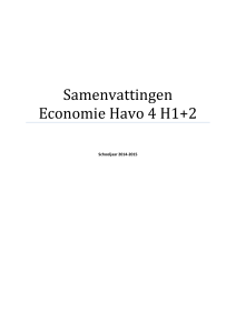 Samenvattingen Economie Havo 4 H1+2