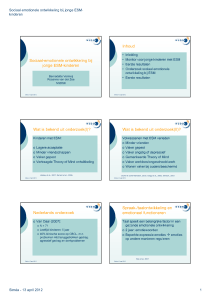 Sociaal-emotionele ontwikkeling bij jonge ESM-kinderen
