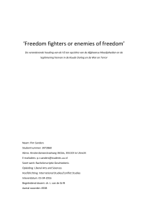 `Freedom fighters or enemies of freedom` De veranderende houding