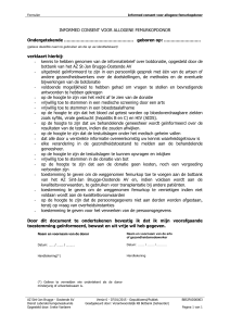 Informed Consent Voor Allogene Femurkopdonor - AZ Sint-Jan