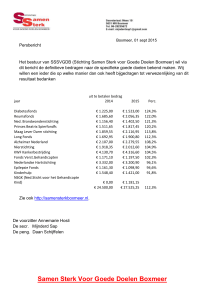 Boxmeer, 01 sept 2015 Persbericht Het bestuur van SSSVGDB (St