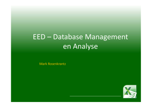 EED – Database Management en Analyse