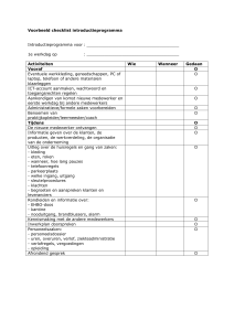 Voorbeeld checklist introductieprogramma