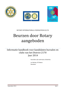 Beurzen door Rotary aangeboden