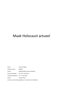 Maak Holocaust actueel Naam: Fayzal R. Alibaks Studentnummer