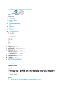 Protocol BMI en middelomtrek meten