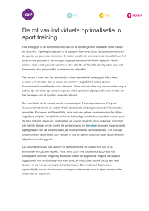 De rol van individuele optimalisatie in sport training
