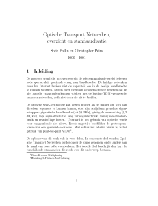 Optische Transport Netwerken, overzicht en standaardisatie 1