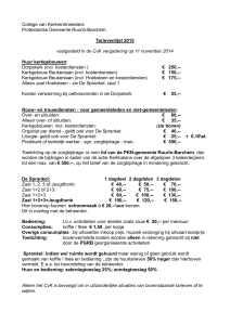 5.8.2: Tarievenlijst 2015 - Protestantse Gemeente Ruurlo / Barchem