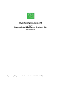 Investeringsreglement - Groen Ontwikkelfonds Brabant