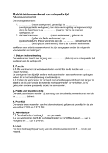 Modelcontract Arbeidsovereenkomst voor Onbepaalde tijd