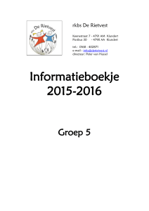 Informatieboekje 2015-2016 Groep 5